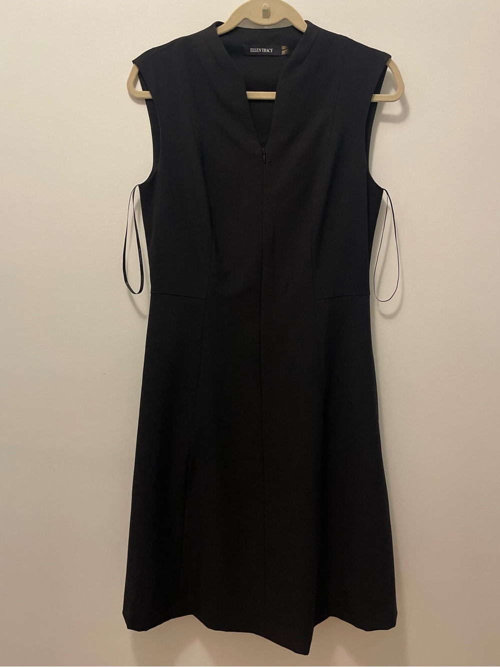 Ellen Tracy Black Sleeveless Zip Front Midi A-Line Dress - Picture 2 of 9